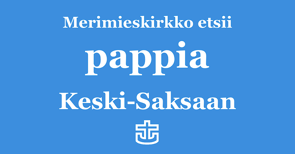 merimieskirkon ankkurilogo ja teksti Merimieskirkko etsii pappia Keski-Saksaan