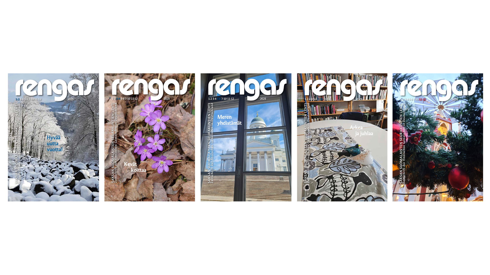 Rengas-lehden vuosikerta 2025 kansikuvat