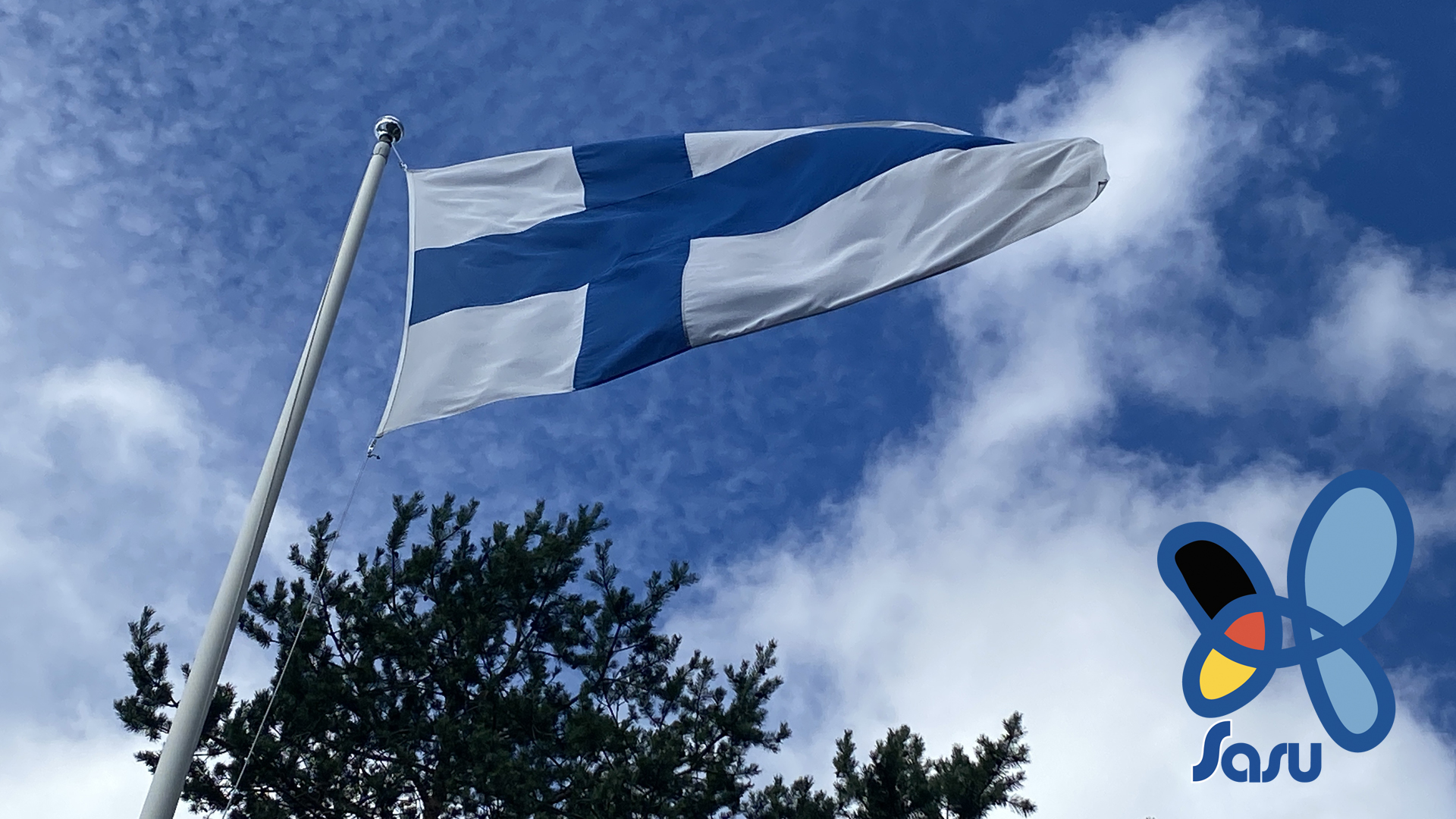 Suomen lippu alaviistosta, Sasu-logo