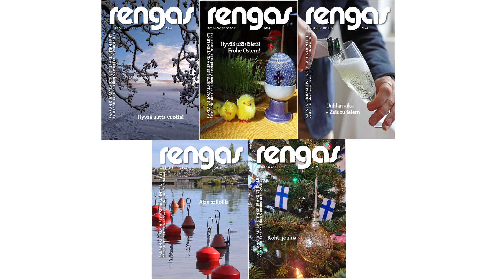 Rengas-lehden vuosikerta 2024 kansikuvat